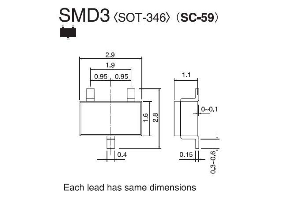 SMD ZENER Diode 5.6V 0.3W RD5.6M-T2B-A SOT-346 