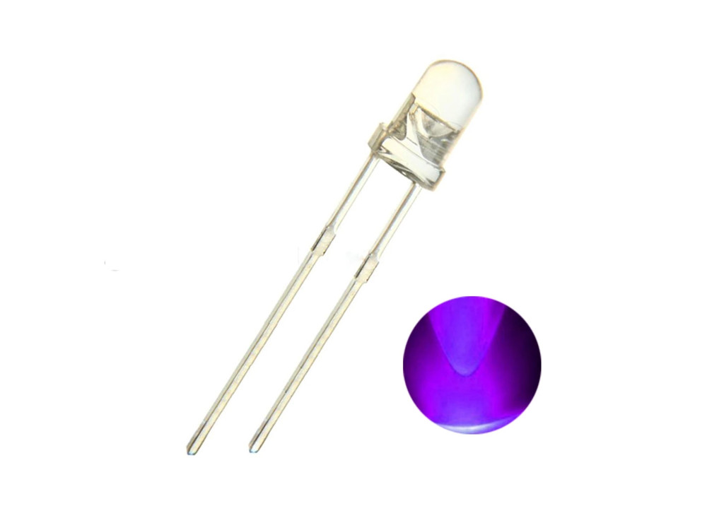 UV LED 5mm 3V Purple LED   Ultra Bright 