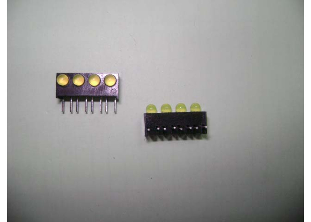 GreenX4 Right-angle PCB LED Indicator, 4 LEDs 3mm 8-Pin 