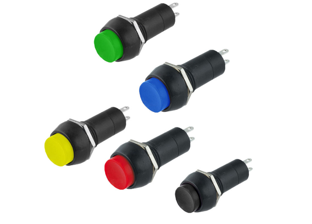 Red Momentary Push Button Switch Panel 3A 250V AC 12mm 2P 