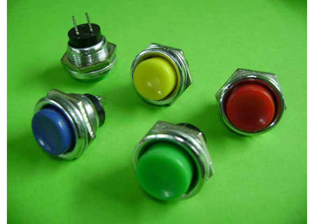SPST- NO Panel Mount Push Button Switch 16mm 2P Momentary 