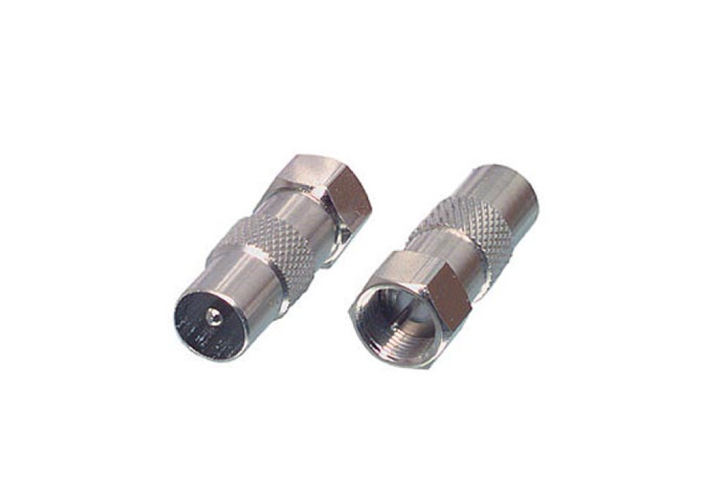 F Plug to Coax Plug Adapter F-Type Male to Coax Male 