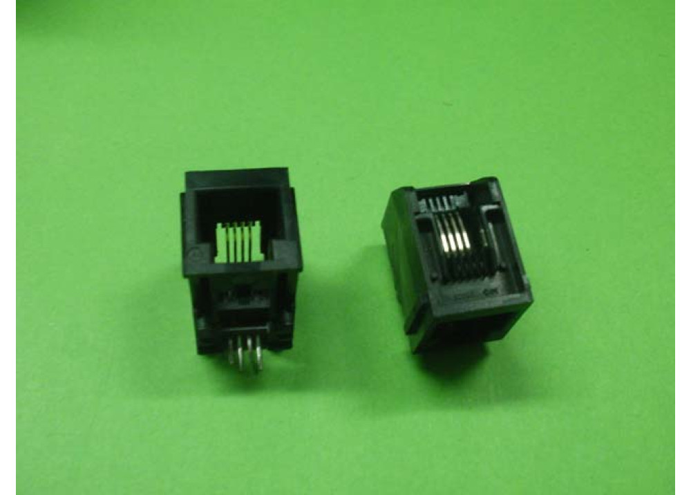 Female PCB Socket Connector Right Angle RJ11 4P 