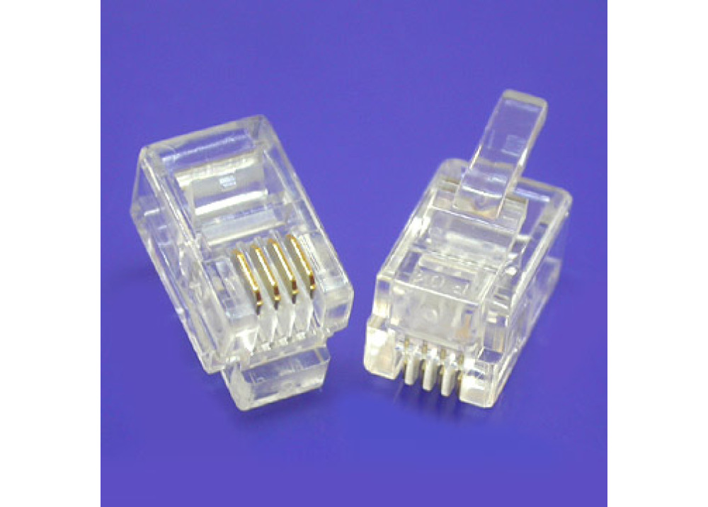 Telephone Connector Plug RJ10 4P4C 7.6mm 