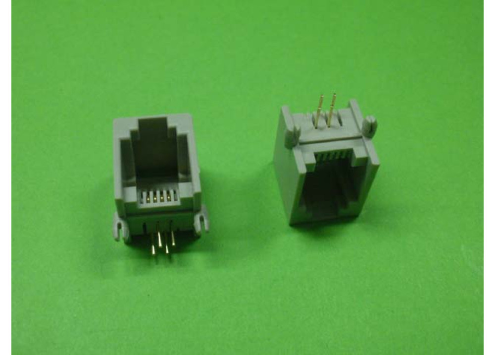 Female PCB Socket Connector Right Angle RJ11 