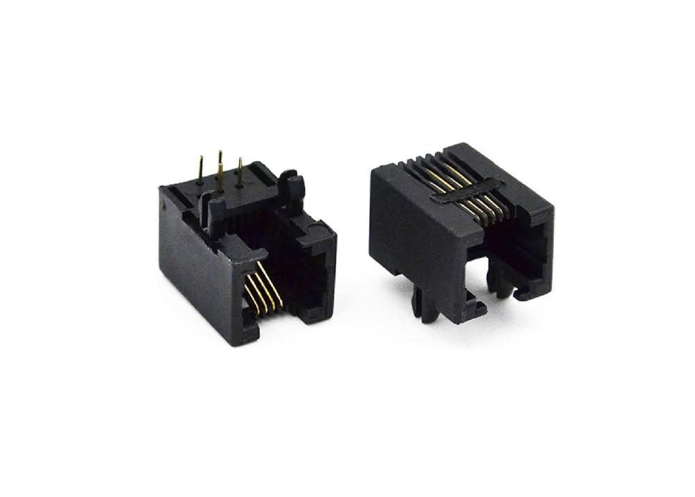 Female PCB Socket Connector Right Angle RJ11 6P/4C 