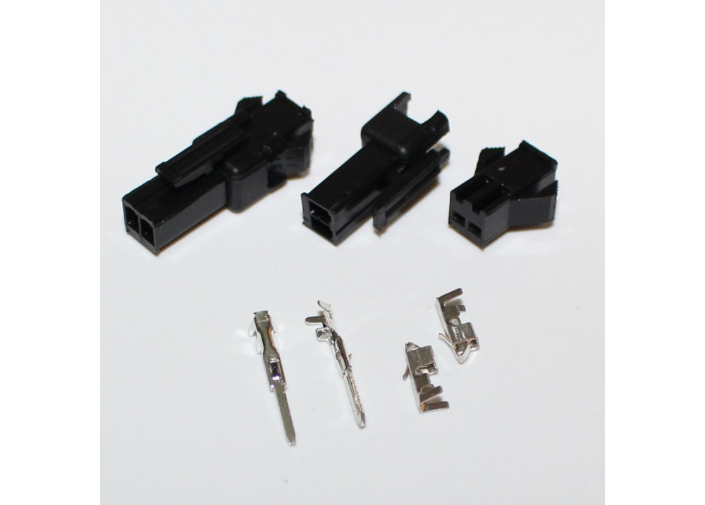 JST SM 2.5mm 2-Pin Male, Female Connector Plug 