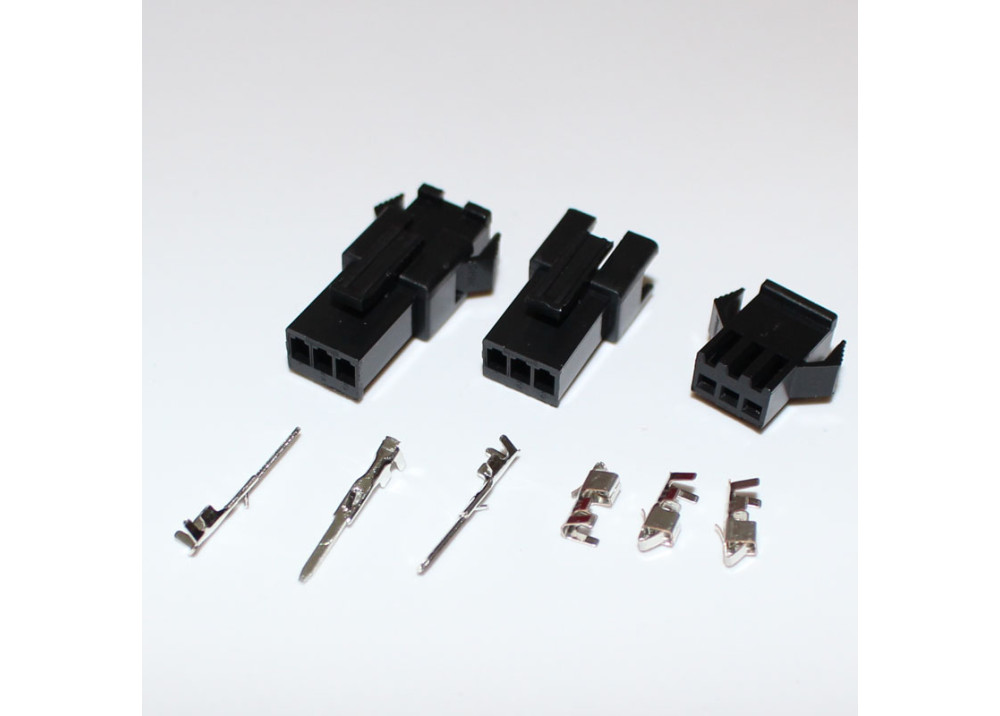 JST SM 2.5mm 3-Pin Male, Female Connector Plug 