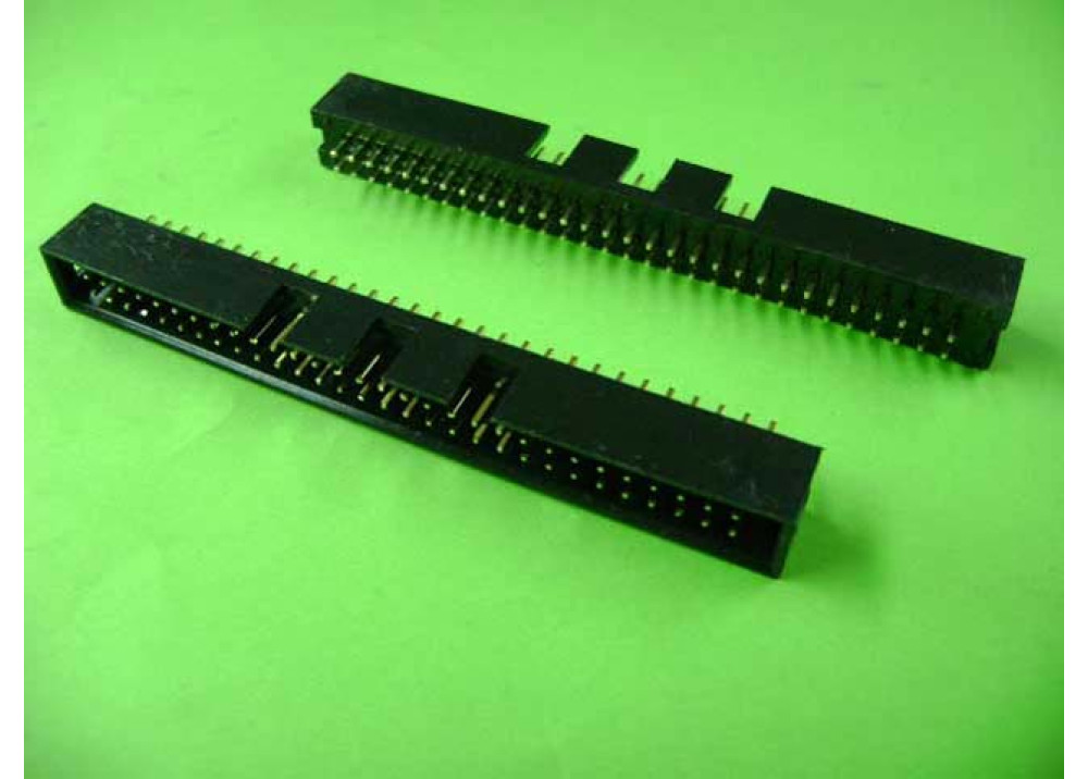 IDC connector 60 Pins, 2.54mm pitch, male, socket, Straight angle, THT
ATC code: IDC60P-2.54-1111-2222
For Ribbon cable (flat cable) 