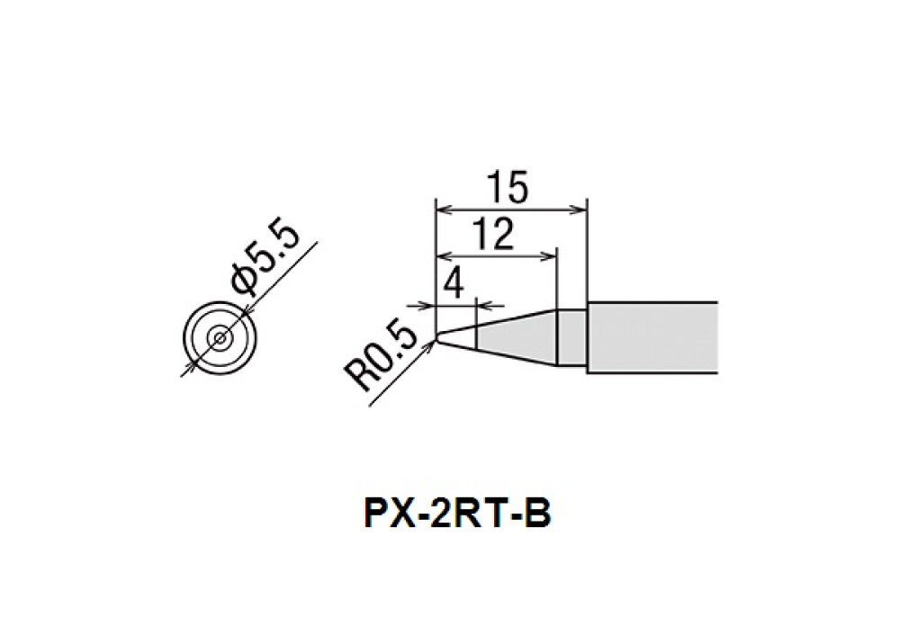 GOOT Soldering Iron Tip PX-2RT-B 0.5mm 