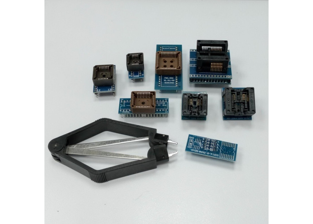 8 Programer Adapters Sockets Kit for TL866CS TL866A EZP2010 with IC ExtractorUPA USB programer with Full Adapters 