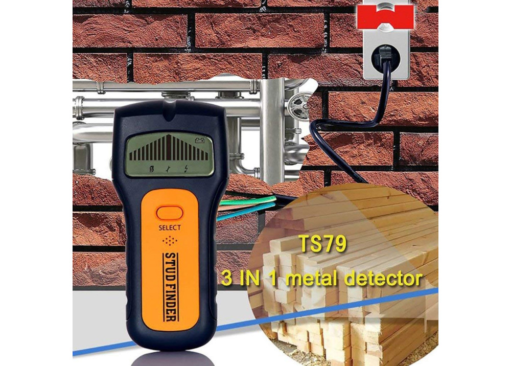 TS79 3 In 1 Stud Finder Detector Metal Detector Wood Detector Find AC Voltage Live Detect Wall Scanner Behind Wall with LCD Display 