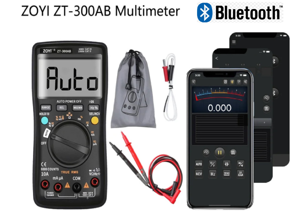 ZOYI  Multimeter DMM ST-300AB Auto-ranging True RMS Bluetooth 