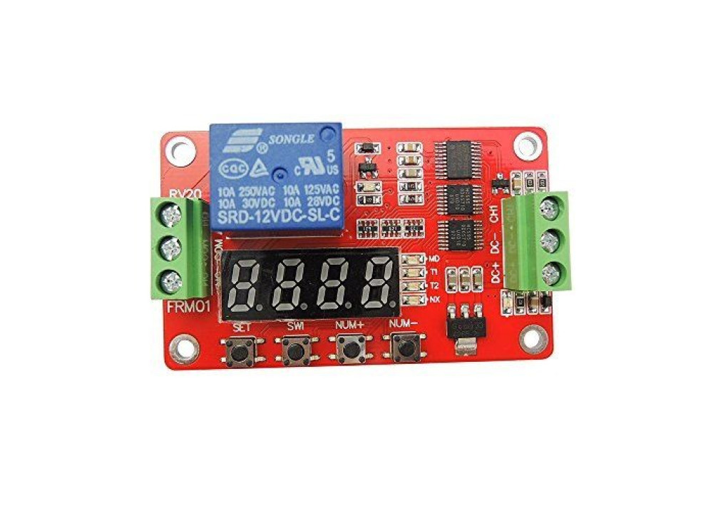 LCD module FRM01 1 channel multifunction relay module / delay cycle / timer / Auto-lock / 5V, 12V 24 