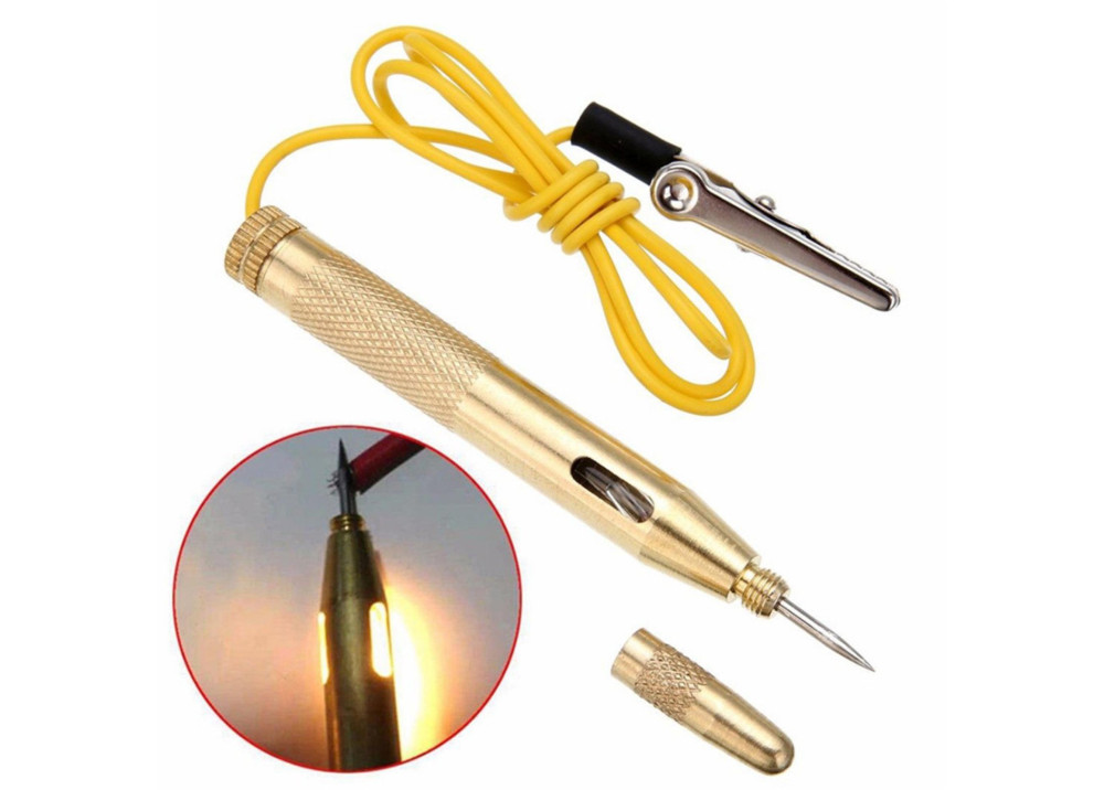 Copper Car Motor Auto Circuit Tester 6/12/24V Gauge Test Voltmeter Light Pen 