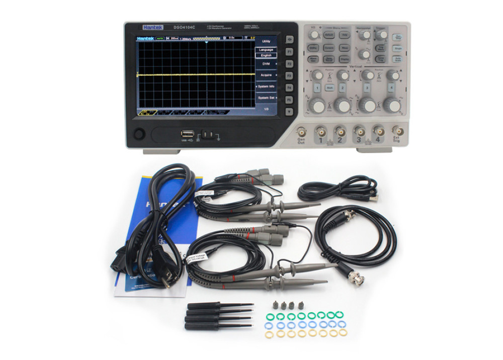 DSO4104C Hantek 100MHZ Oscilloscope 4CHs With 1CH Arbitrary/Function Waveform Generator 