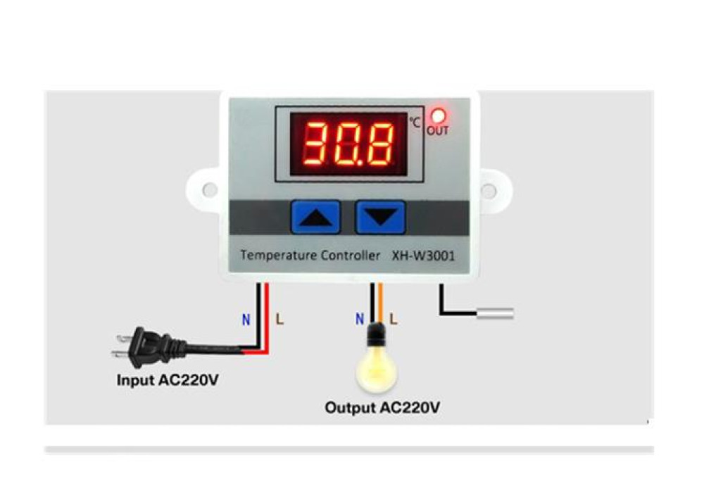 XH-W3001 220V Digital LED Temperature Controller 10A 