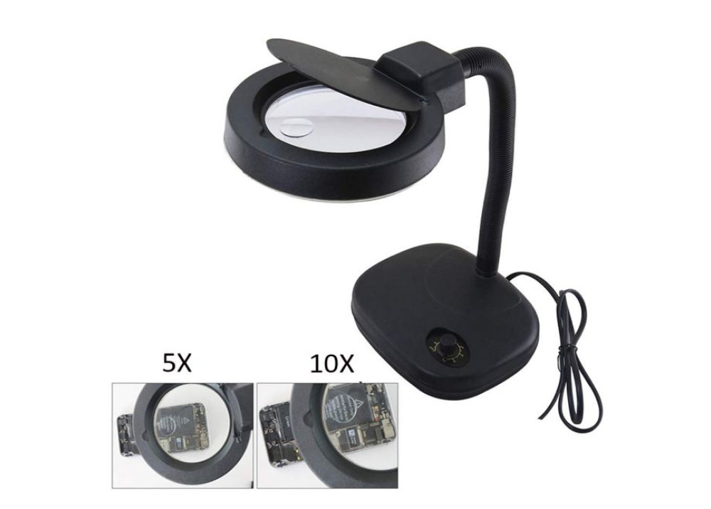 Desktop Magnifier Lamp LED-208L  X5 X10 Adjustable Height 