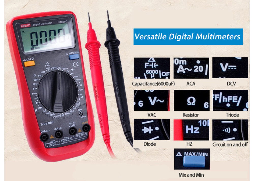 UNI-T Digital Multimeter True RMS UT890D 