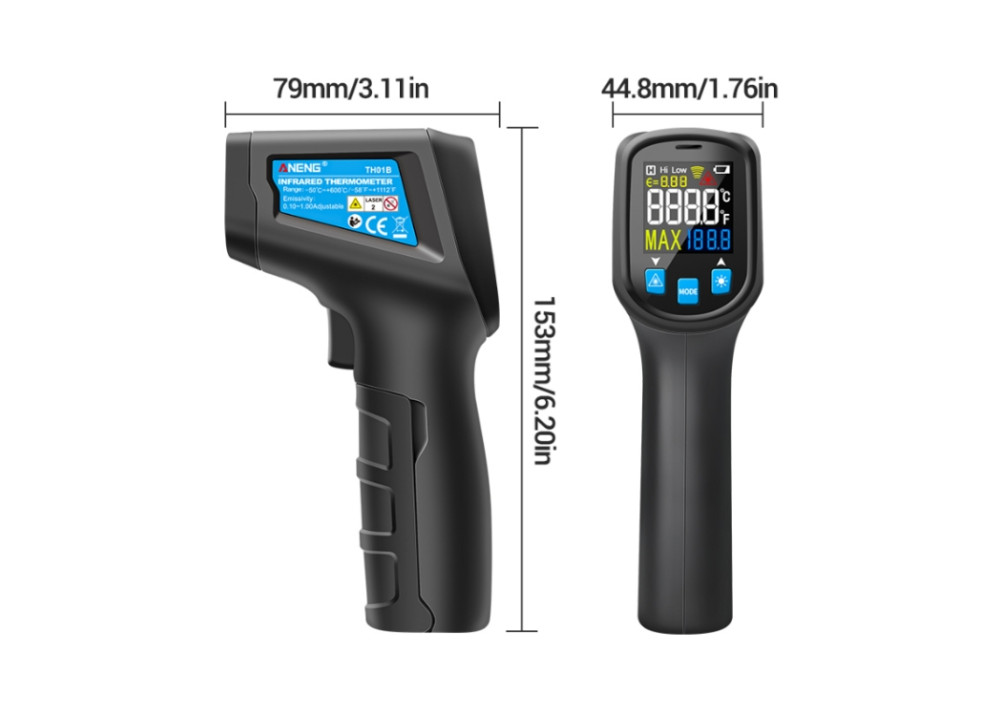 ANENG TH01B Digital infrared Thermometer IR laser Temperature Sensor Gun No Contact Thermometre 