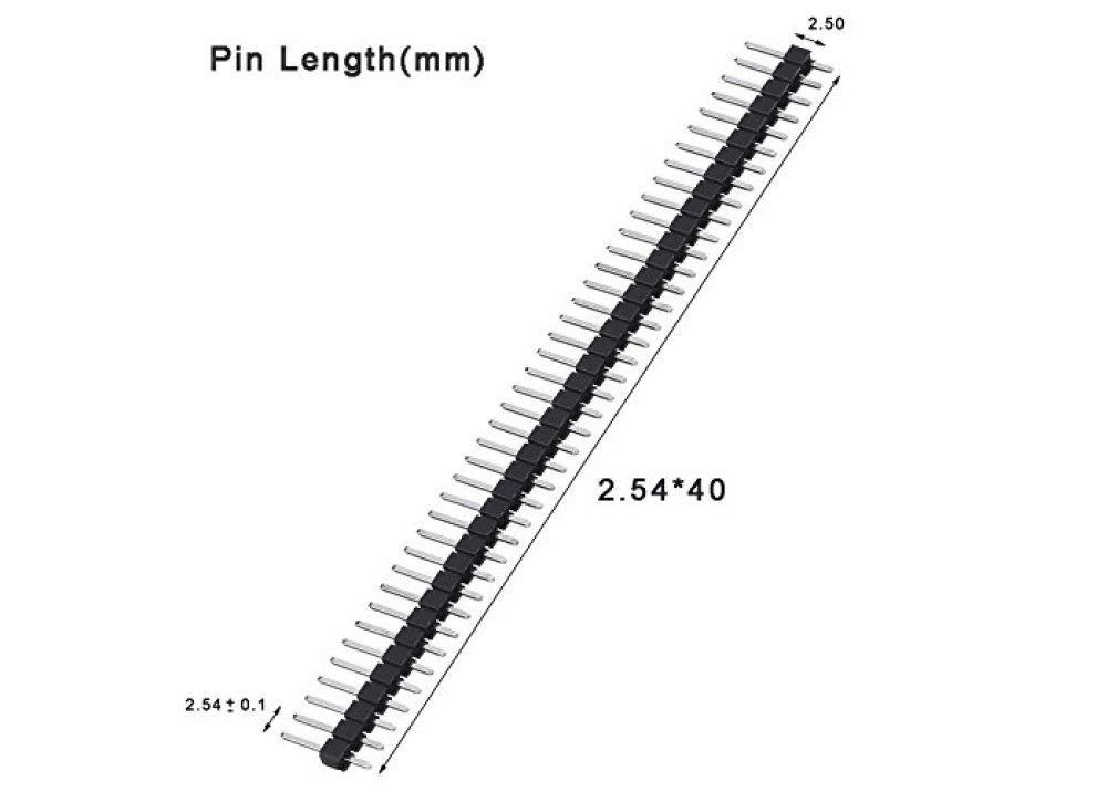 MHSS40P Male Pin Header connector 1.2CM 2.54mm 