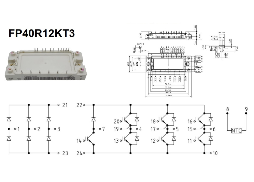 Module IGBT FP40R12KT3 40A 1200V 