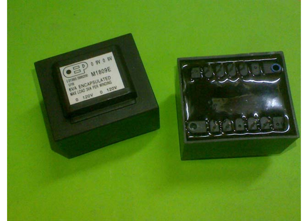 PCB TRANSFORMER M1809E 9VX2 6VA 600mA 