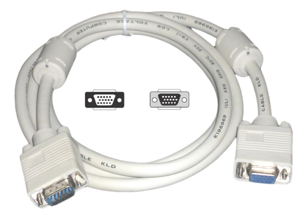 CABLE VGA MALE TO FEMALE 15P 5M 