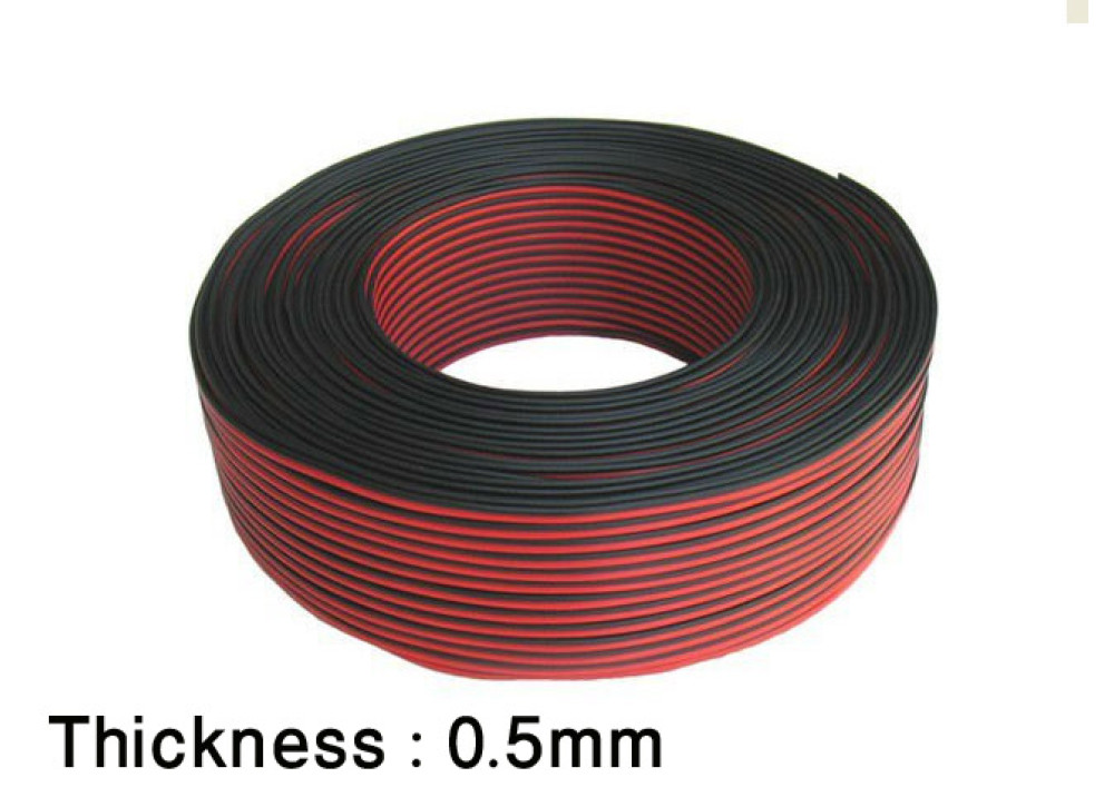 CABLE POWER BLACK&RED 0.5mm 