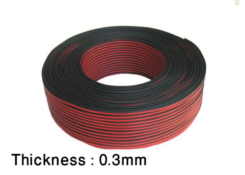 CABLE POWER BLACK&RED 0.3mm 