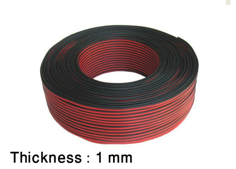 CABLE POWER BLACK&RED 1mm 