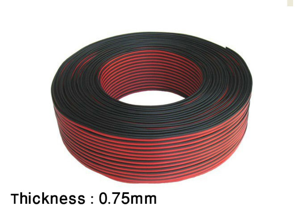 CABLE POWER BLACK&RED 0.75mm 