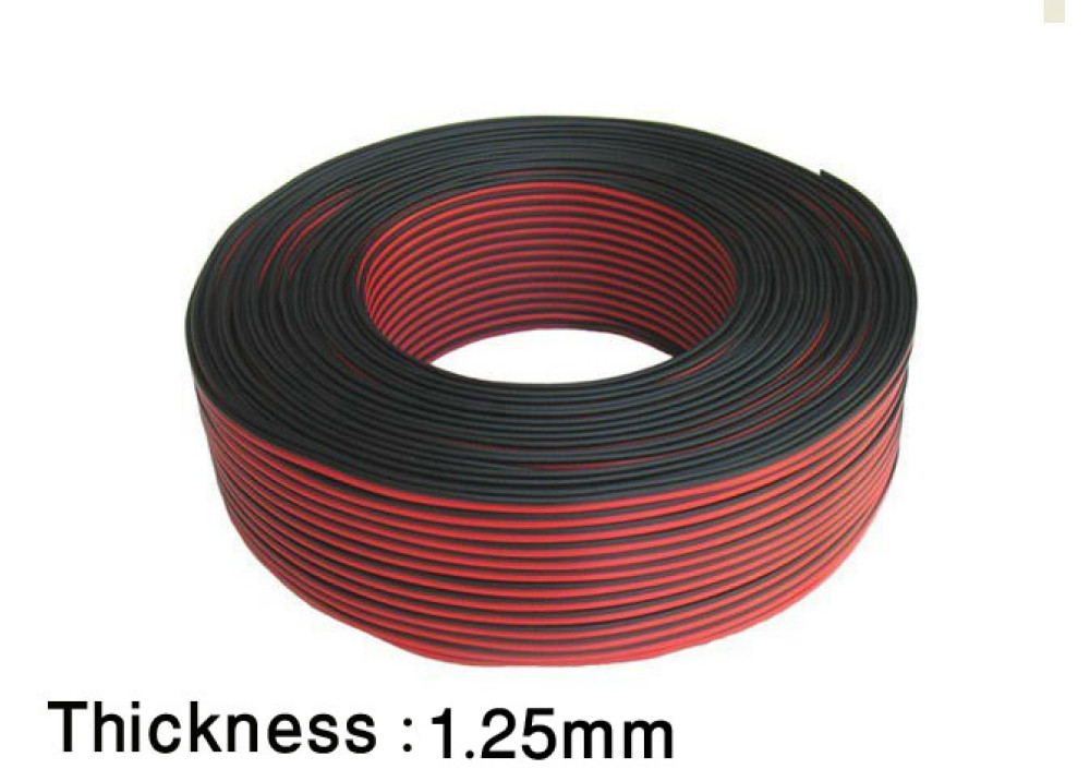 CABLE POWER BLACK&RED 1.25mm 