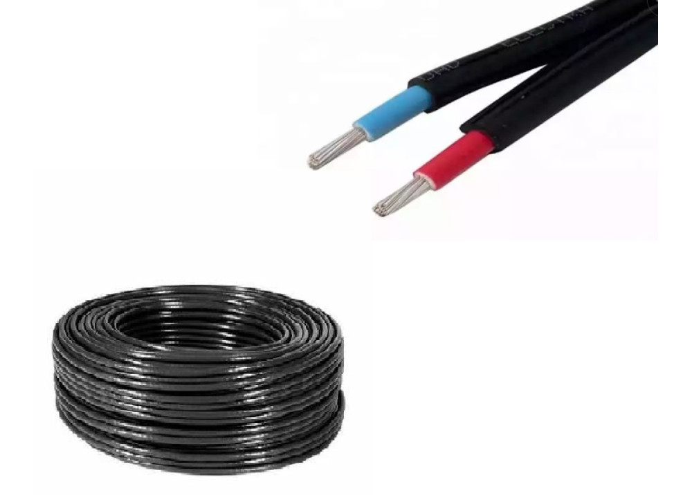Solar PV Twin Core Cable Copper Wire 10mm 0.6KV - 1KV For Photovoltaic Power Station 