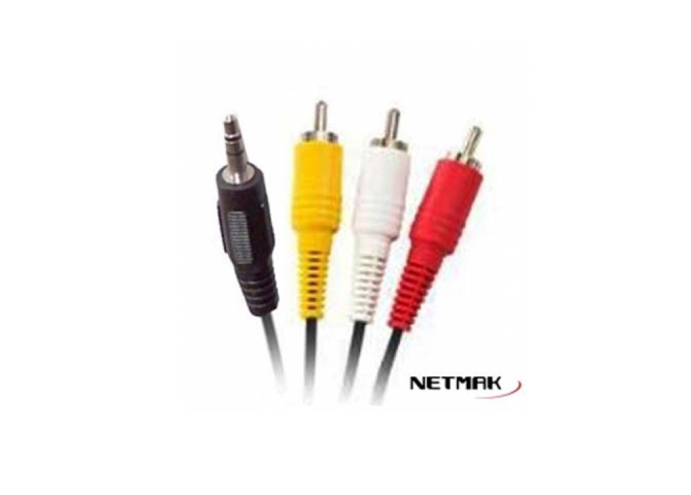 Cable Miniplug 3.5mm a 3 RCA 1.2m Netmak NM-C29 