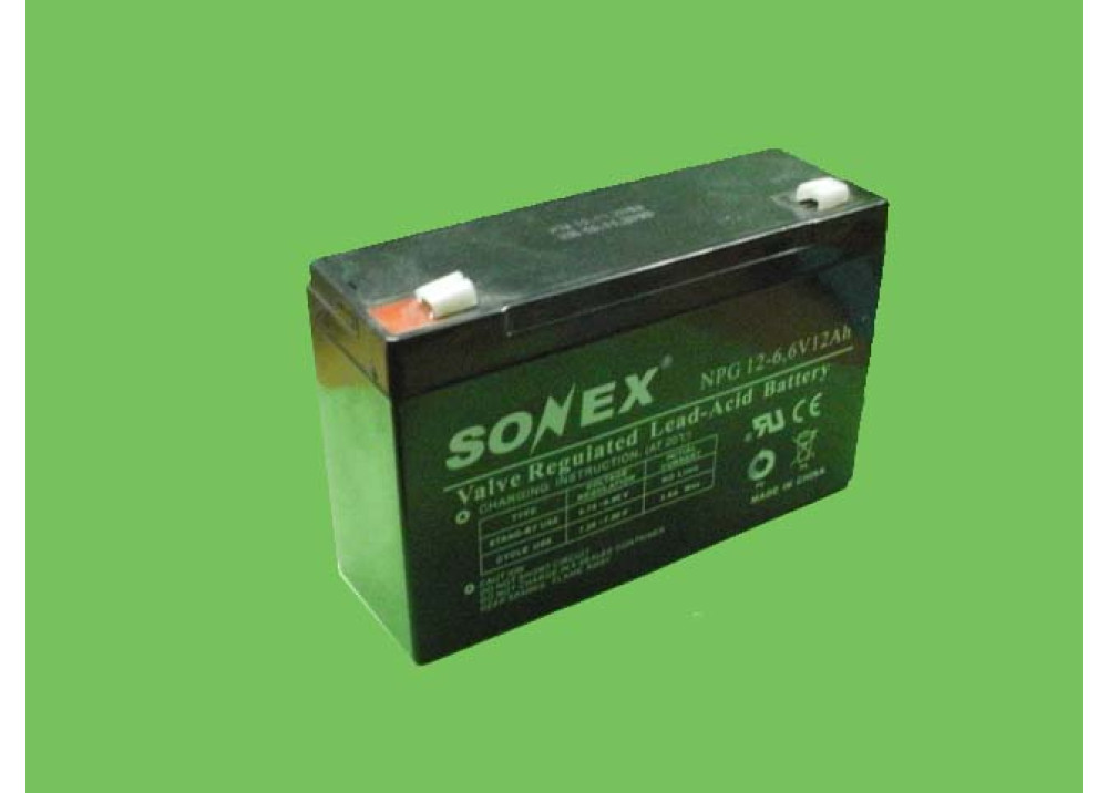 BATTERY SONEX 6.6V 12A 
