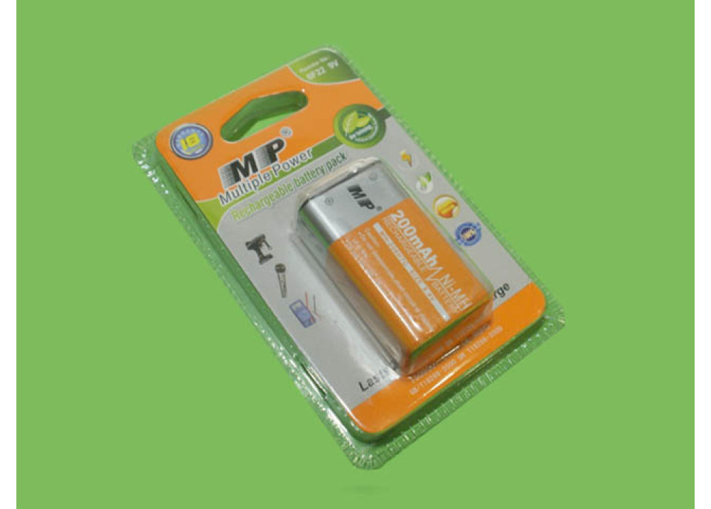 MP  RECHARGEABLE 6F22 200mAH 9V 