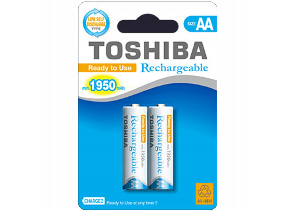 TOSHIBA Battery Rechargeable  TNH-6MC 2BP/AA/1.2V  AA  1950mAh 1.2V 2PCs 