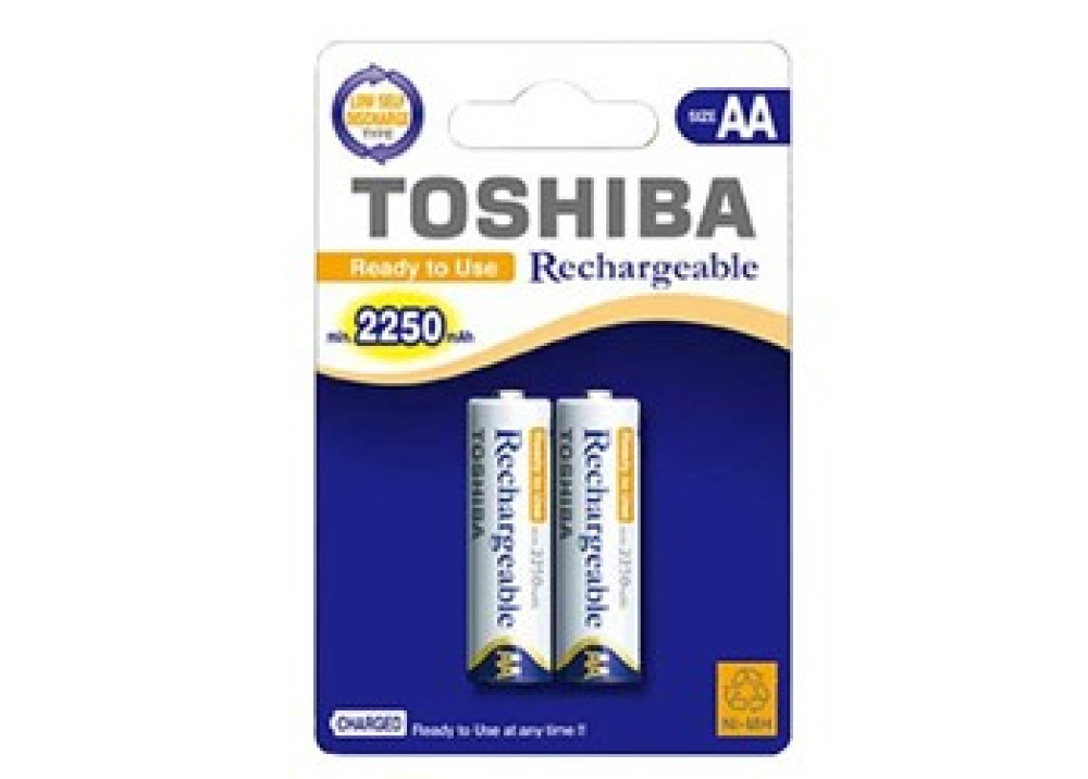 TOSHIBA Battery Rechargeable  TNH-6AC 2BP/AA/1.2V  AA  2250mAh 1.2V 2PCs 