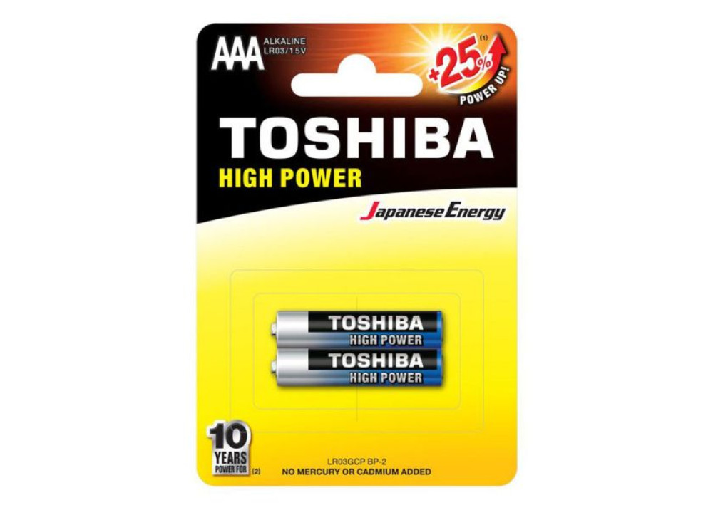 Battery Toshiba Alkaline LR03GCP BP-2 AAA 1.5V 2PCs 