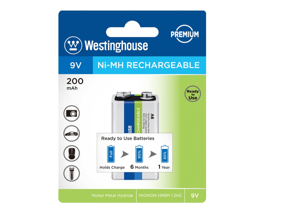 Westinghouse battery Ni-MH Rechargeable – NH-9V200ARBP1 