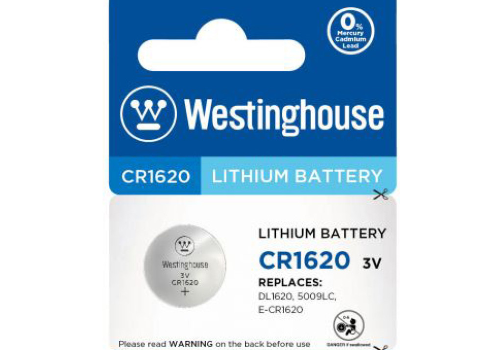 Westinghouse  Lithium Battery 3V CR-1620-BP5 
