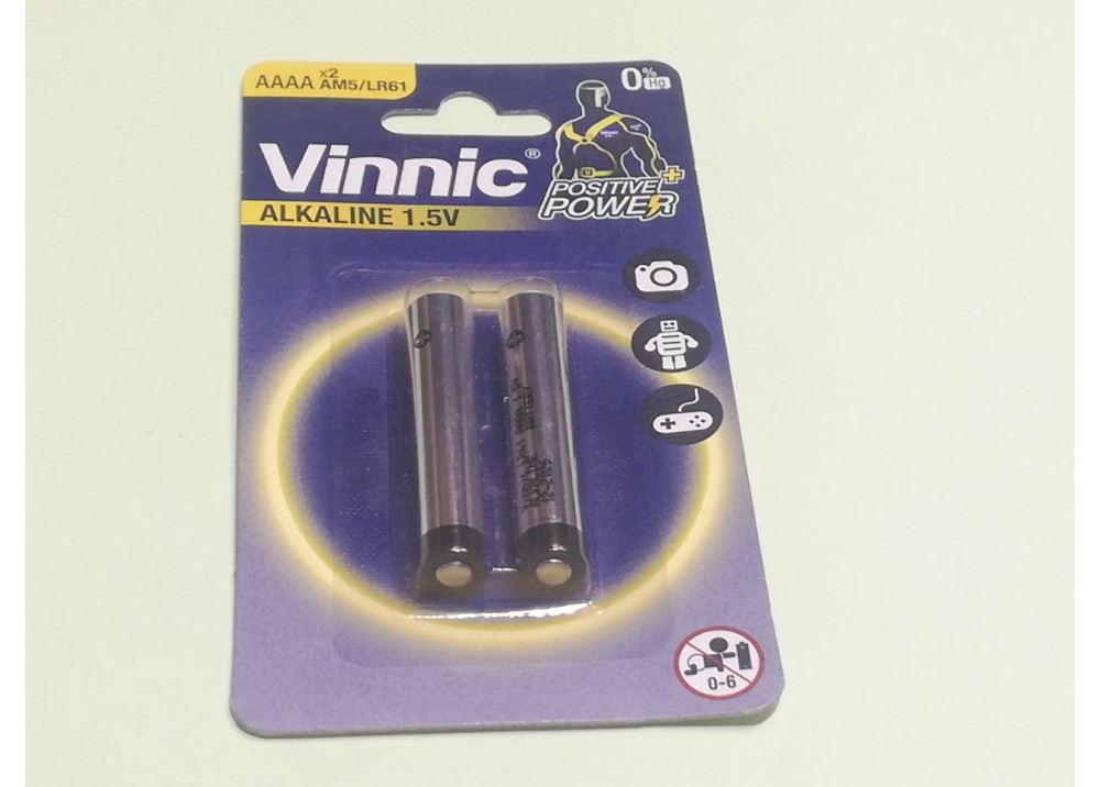 Vinnic Battery Alkaline AM5/LR61 AAAA 1.5V 2PCS
 