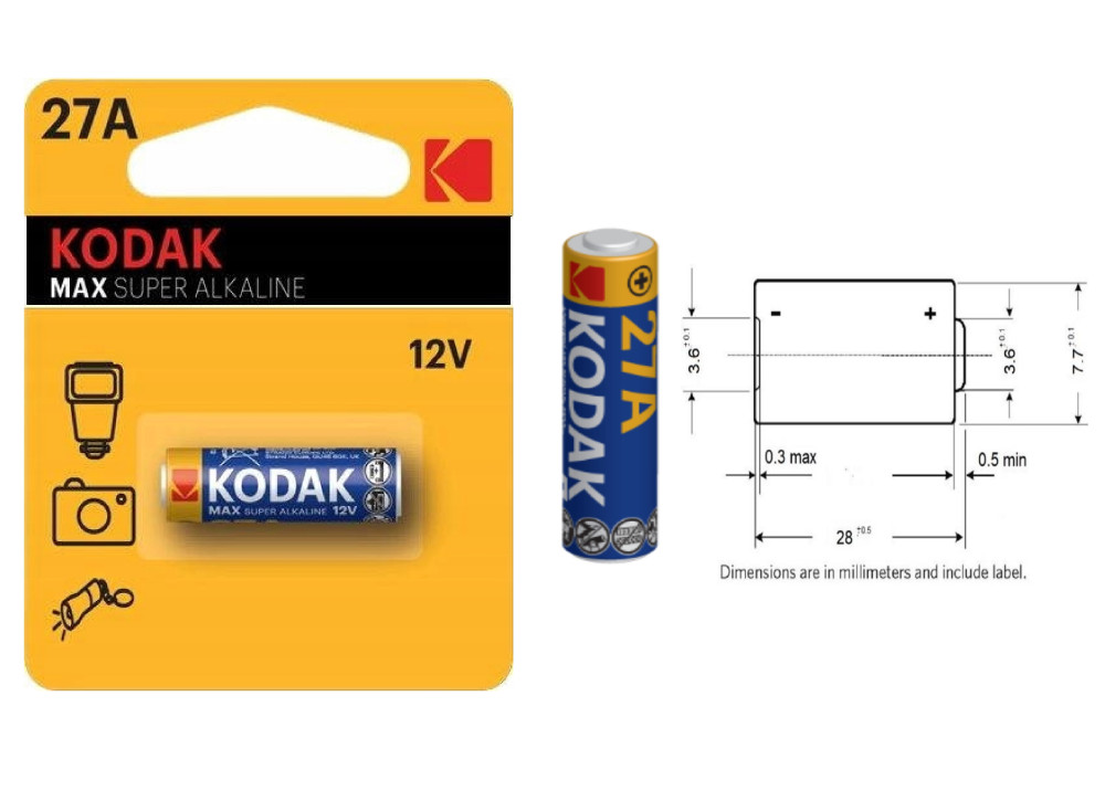 Battery KODAK MAX SUPER Alkaline K27A 1.Pcs 