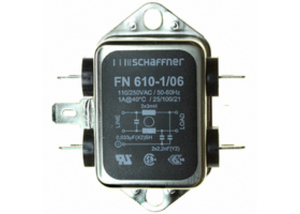 NOISE FILTER FN610A-1-06 250VAC 1A 