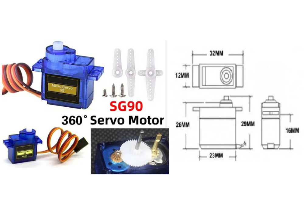 Micro Servo MOTOR SG90 360 degree for Arduino 