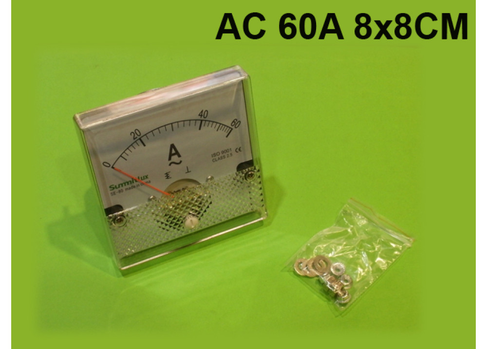 Panel meter AMP 8x8CM 60A AC 