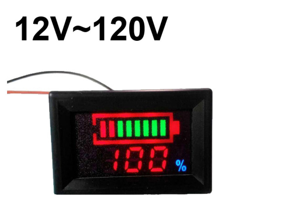 LED 8 Bar Digital Battery Charge Indicator meter with voltage indication 12V
12~120V 