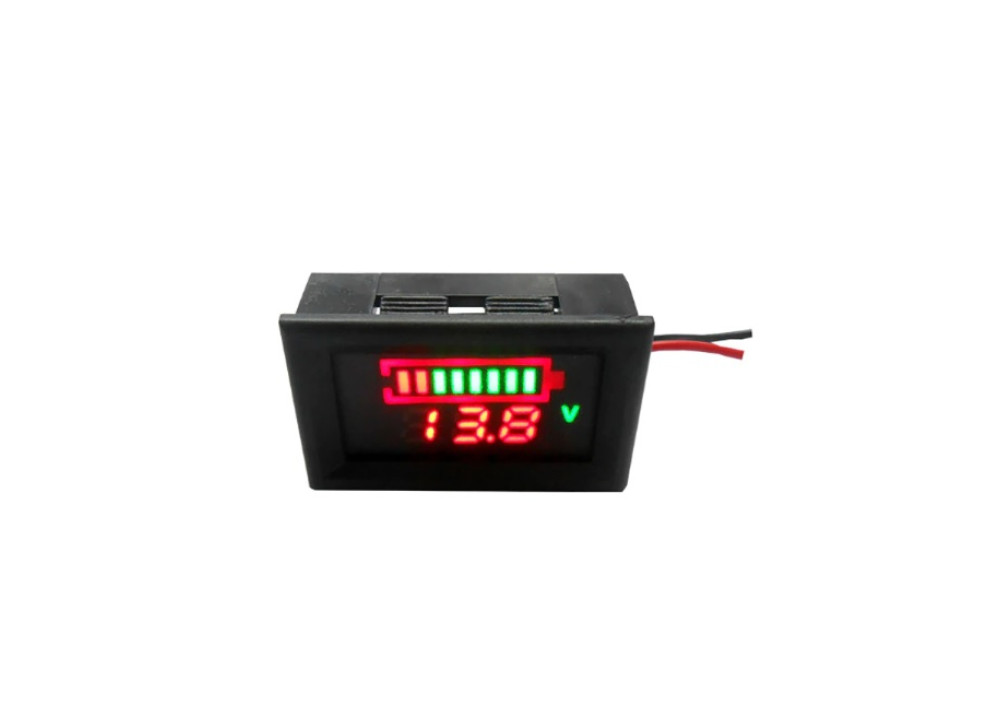 LED 8 Bar Digital Battery Charge Indicator meter with voltage indication DC12V 