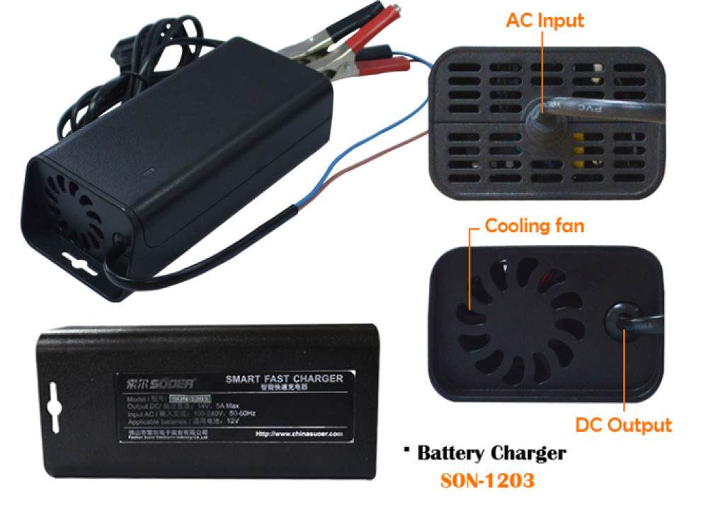BATTERY SUOER CHARGER SON-1205 12V 5A 